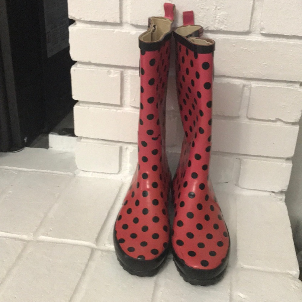 Polka dot rain boots